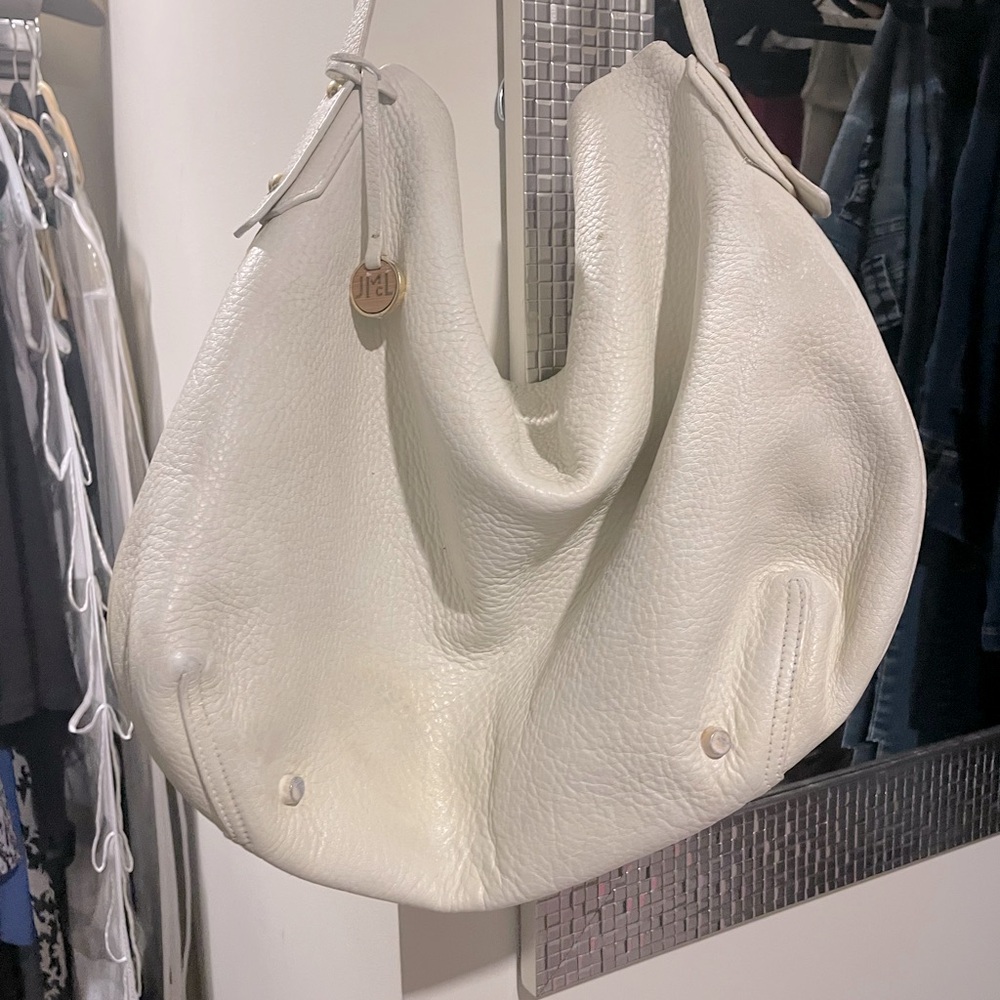 J McLaughlin cream leather bag! Rare!